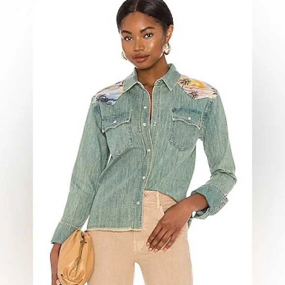 Le Superbe Surf Cowboy pearl snap Size 8/M - Picture 2 of 9